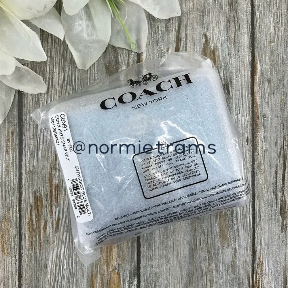 Coach X Peanuts Leather Snap Wallet With Linus Bag Purse - Picture 10 of 13